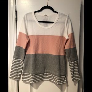 Waffle knit color block shirt NWT